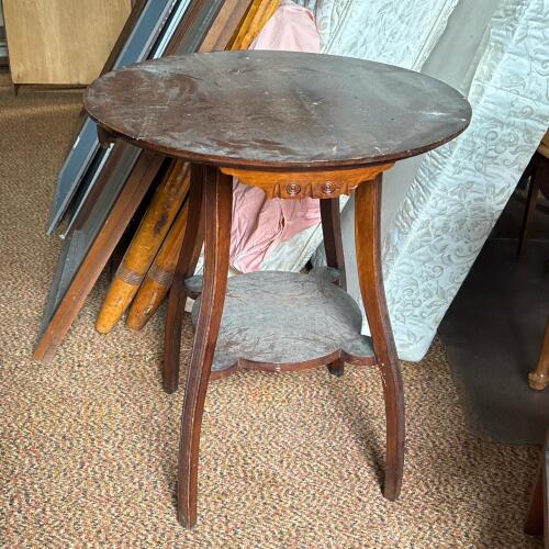 Vintage Wooden Round Side Table