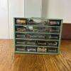 Metal Parts Storage Cabinet with Contents