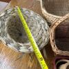 Five Assorted Woven Baskets and Two Palm Leaf Hats - 15