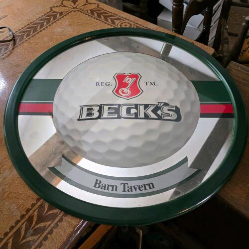 Beck's Barn Tavern Advertising Mirror Sign 24"