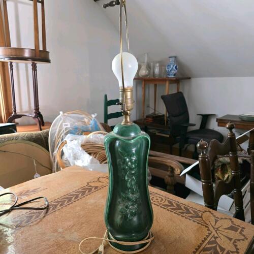 Vintage Floral Ceramic Table Lamp With Brass Fittings