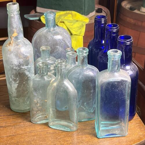 Antique and Vintage Glass Bottles Assortment