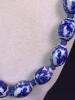 Blue and White Bead Necklace with Filigree Clasp - 2