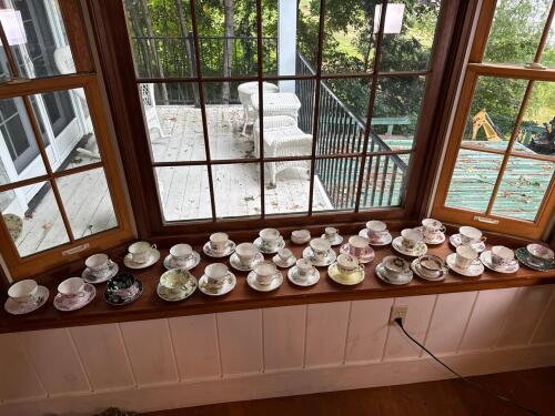Assorted English Bone China Teacups and Saucers