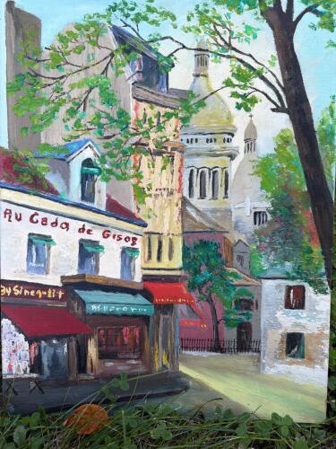 Oil Painting, The Famous "Au Cadet de Gascogne"