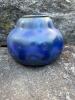 Blue Glazed Studio Pottery Vase With Insert
