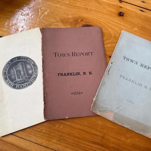Town Reports Franklin N.H. and Tilton N.H. 1884-1885