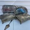 Assorted Silver-Plated Serving Pieces, Trays, and Chafing Dishes