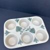 Salmon Falls Stoneware Floral Muffin Pan 2015 - 2