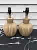 Pair of Ribbed Faux Wood Table Lamps