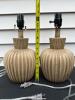 Pair of Ribbed Faux Wood Table Lamps - 2