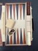 Folding Backgammon Set With Brown and Cream Game Pieces - 2