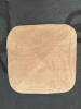 Cube Ottoman in Tan Microsuede Upholstery - 3