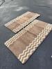 Pair of Brown and Tan Zigzag Pattern Bath Mats
