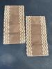 Pair of Brown and Tan Zigzag Pattern Bath Mats - 2