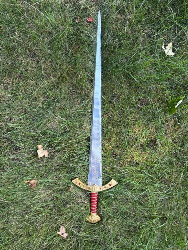 Lancelot du Lac Sword with Gold Tone Accents, Made in Spain