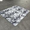 Gray and White Shag Area Rug - 4