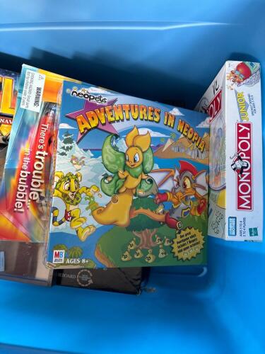 Tote of Assorted Board Games