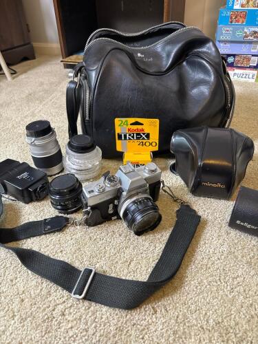 Minolta SR-T 101 Film Camera With Accessories