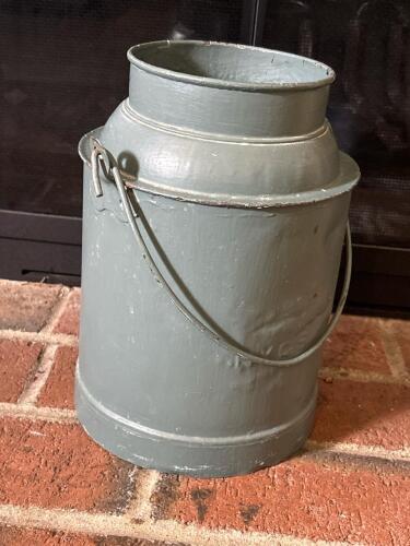Vintage Metal Painted Milk Can With Handle