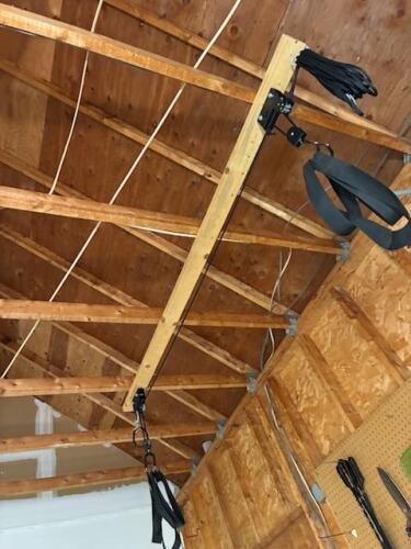 Ceiling-Mounted Kayak or Canoe Hoist Pulley System 1 0f 2