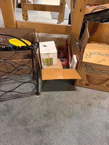 Assorted Household Items, Punch Bowl, Wine Rack and More