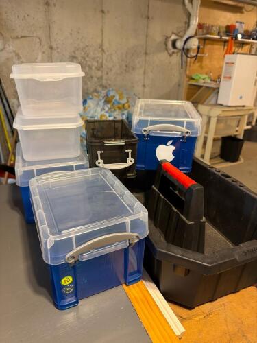 Plastic Storage Boxes and Open Tool Tote Assortment