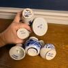 Delfts Blue Hand Painted Miniature Pottery Vases and Bell Set - 5