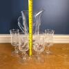 Etched Glass Pitcher with Matching Floral Goblets - 2