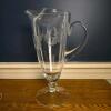 Etched Glass Pitcher with Matching Floral Goblets - 4