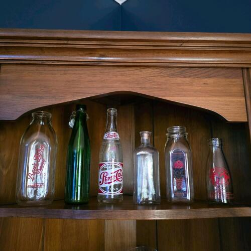 Vintage Milk Bottles and Pepsi-Cola Glass Bottle Collection