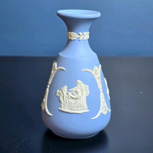 Wedgwood Jasperware Blue Classical-Style Vase