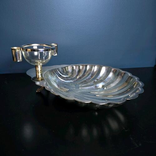 Sheridan Silverplated Clam Shell Serving Dish with Attachments