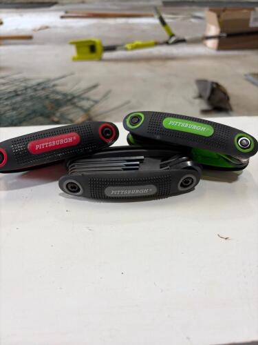 Three Pittsburgh Folding Hex Key Sets