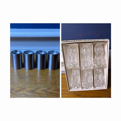 Minatare Glass and Metal Individual Salt Shakers