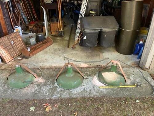 Industrial Green Metal Hanging Light Fixtures
