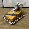 Hand Painted House of Hatten Ram Motif Ceramic Butter Dish - 2