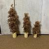 Trio of Gold Pipe Cleaner Tabletop Trees