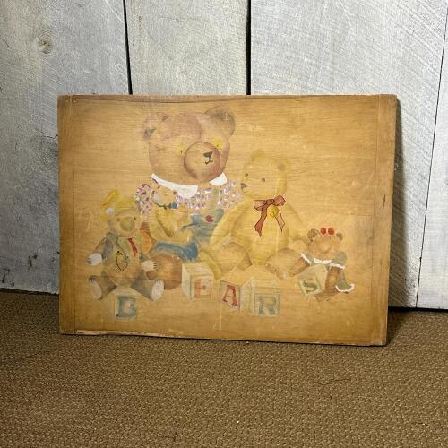 21.5" x 16" Wooden Nursery Teddy Bear Wall Plaque