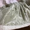 Pair of Bed Skirts - Sheer Pink and Sage Green Fabric - 2