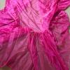 Pair of Bed Skirts - Sheer Pink and Sage Green Fabric - 4