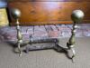 Brass Andirons with Ball Finials in Colonial Revival Style