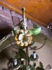 Floral Tole-Style Hanging Chandelier With Shade - 3