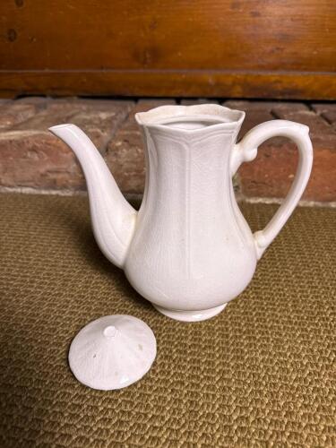 Federalist Ironstone White Coffee Pot with Lid