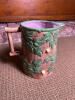 Majolica-Style Ceramic Pitcher with Leaf Relief