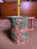 Majolica-Style Ceramic Pitcher with Leaf Relief - 2