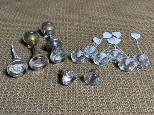 Vintage Glass Door Knobs and Faceted Glass Drawer Pulls