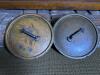 Pair of Antique-Style Brass Pot Lids with Iron Handles