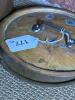 Pair of Antique-Style Brass Pot Lids with Iron Handles - 6