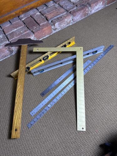 Carpenter Squares, Levels, and Steel Rulers Assortment